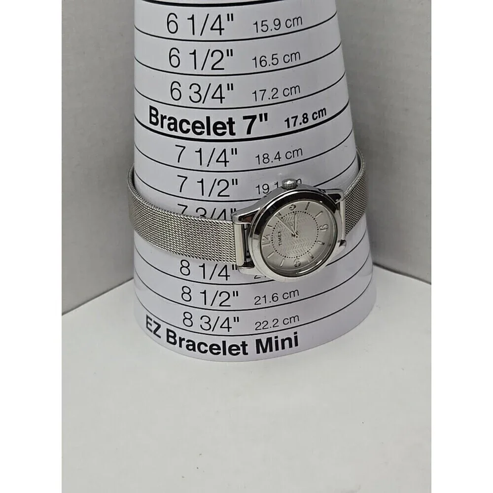 Timex Casey Dress Silver Mesh Womens Quartz Watch New Battery Water Resist WR30M
